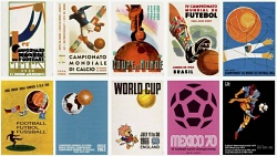 Коллекционные карточки постеров чемпионатов мира по футболу 1930-2010гг.